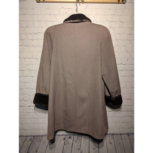 Alorna vintage fur & satin lined wool coat 2x * - Picture 4 of 6